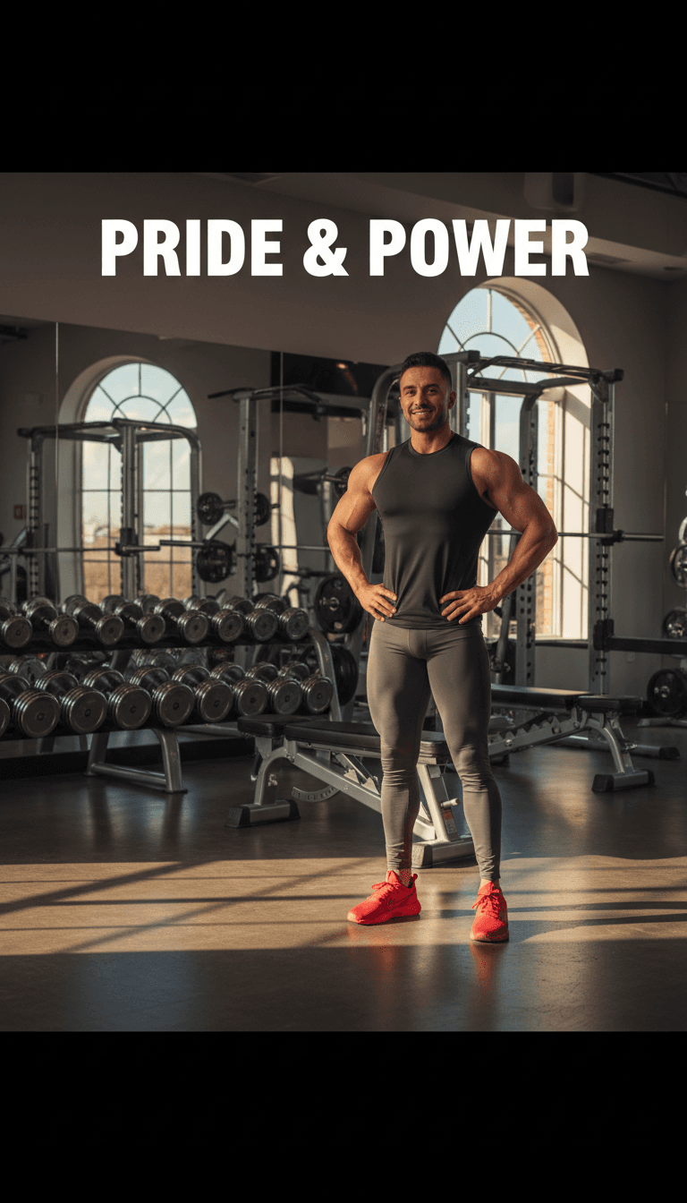 Person with good posture standing in a modern gym environment